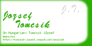 jozsef tomcsik business card