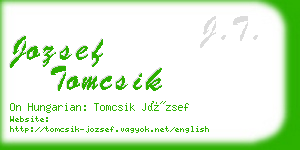 jozsef tomcsik business card